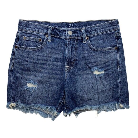 Womens GAP Dark Wash Tropical Back Pocket Distressed‎ Sz 26  or 2 - Picture 1 of 7